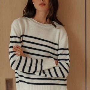Jenni Kayne Everyday Wool Blend Striped Sweater Size Small EUC